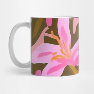 Pink Lilies Floral Pattern Abstract Cute Mug